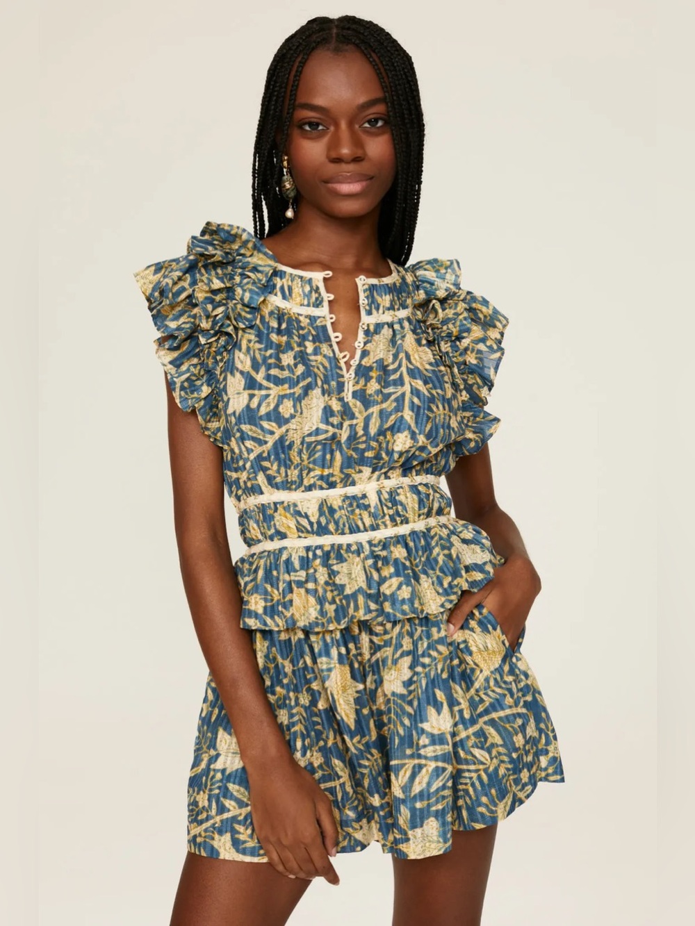 Ulla Johnson Blue Floral romper